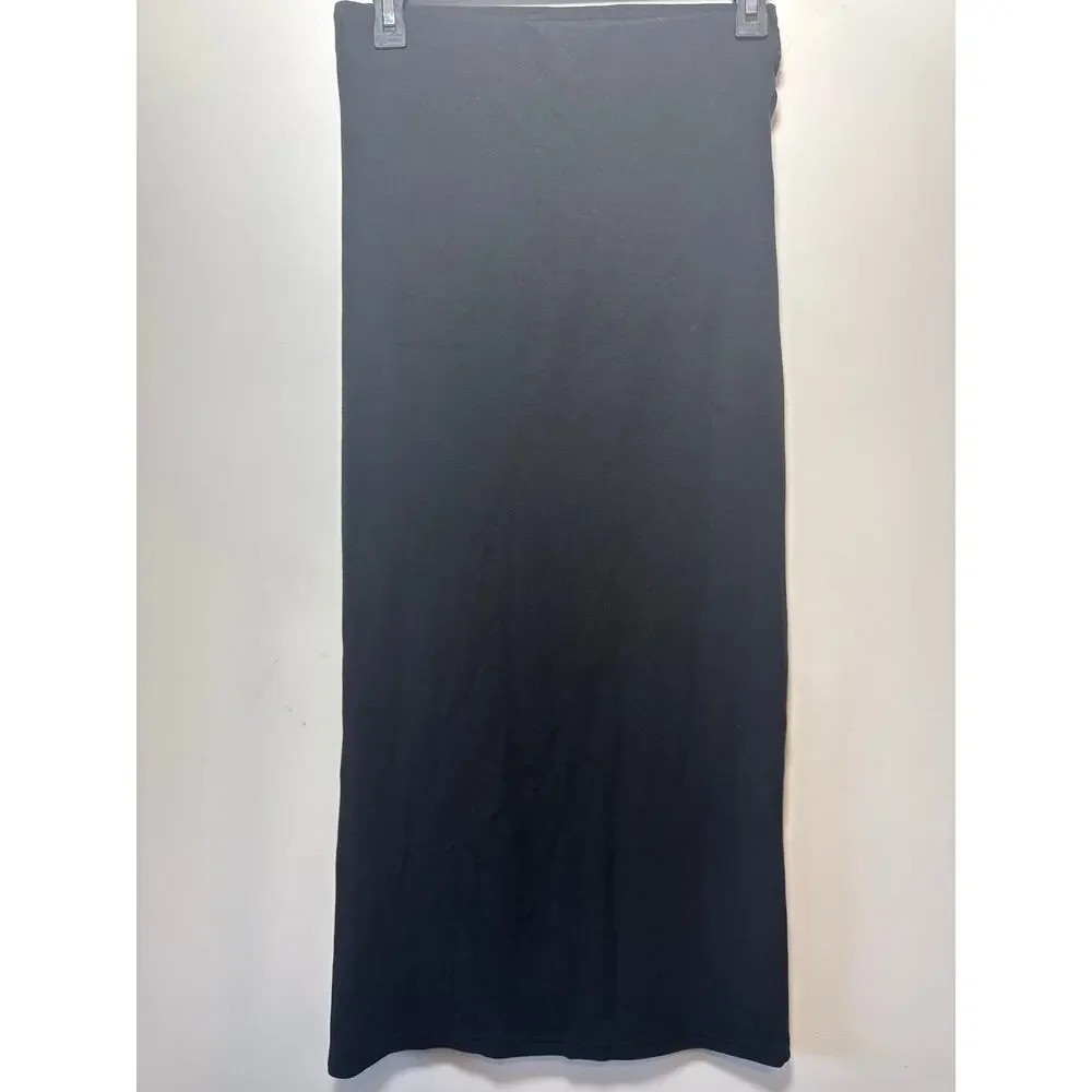 Brand New OGL Women's Size Small Black Max Warm Ruched Side Pencil Maxi Skirt - Picture 9 of 9